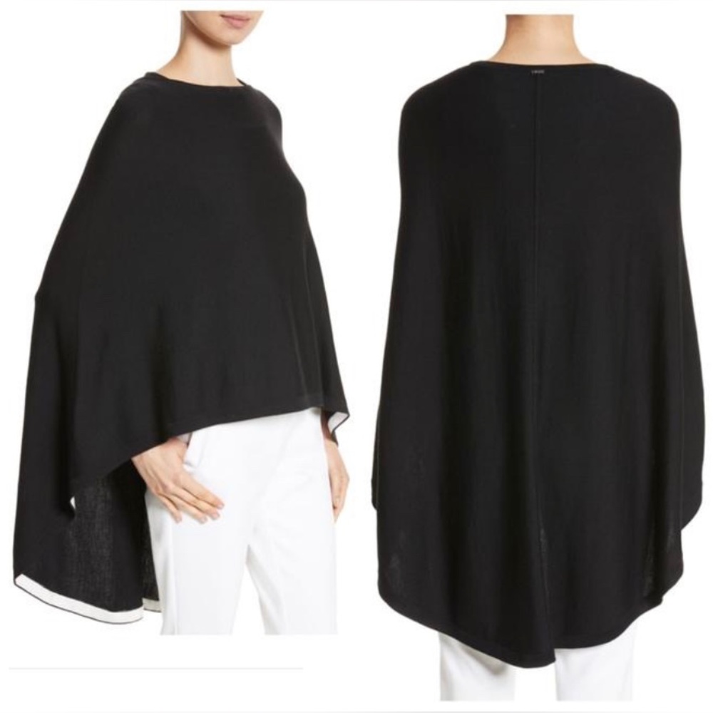 St John. CLASSIC KNIT SWEATER PONCHO/CAPE